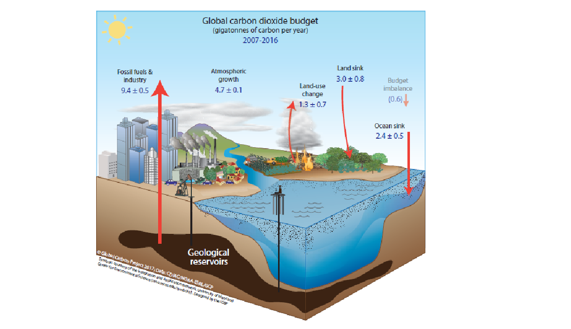 Global Carbon Dioxide budget for 2007-2016